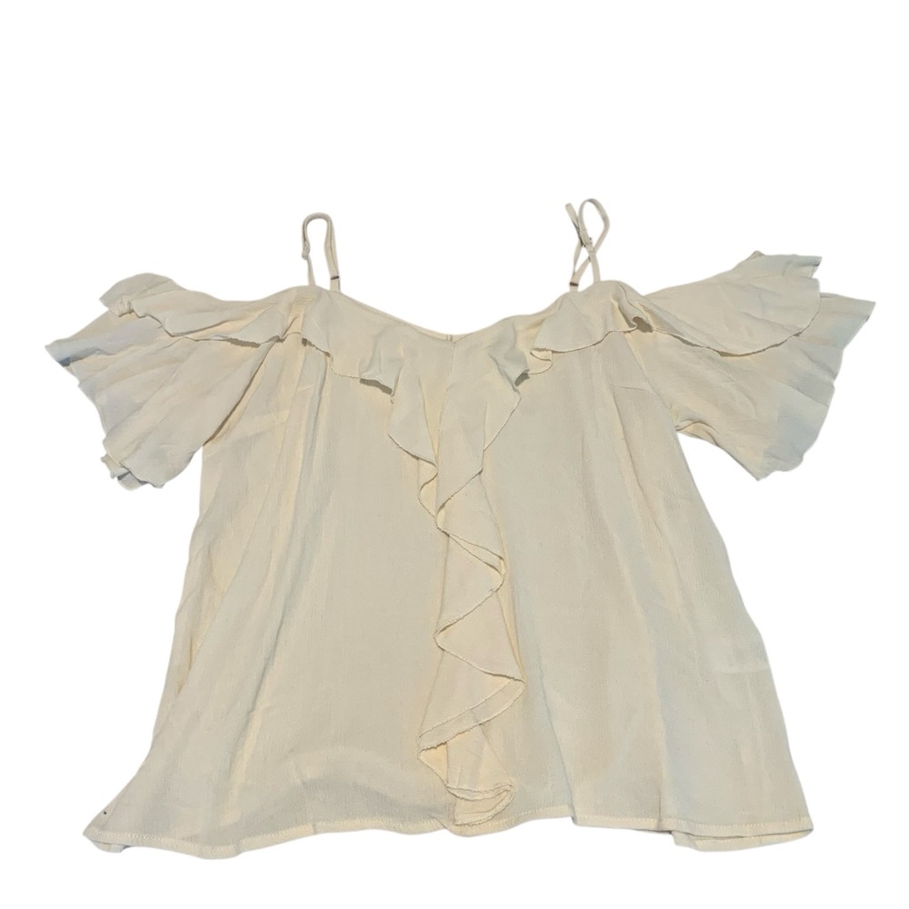 HYFVE Cream Off-Shoulder Ruffle Camisole